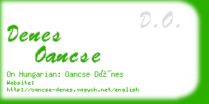 denes oancse business card